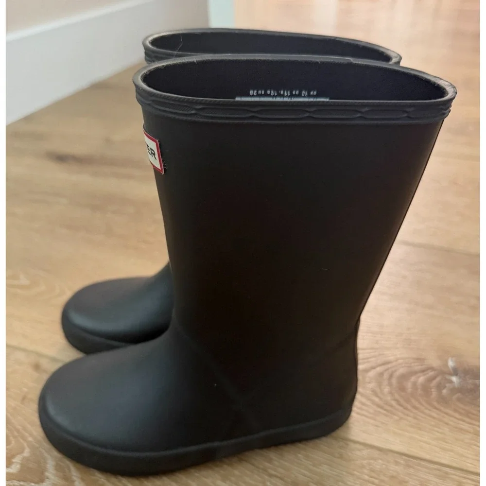 Hunter Kids First Classic Rain Boots Black Size 11 UK 10 Waterproof